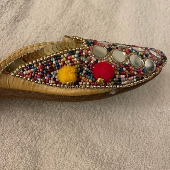 Gold Pakistani / Indian Ethnic Jutti Mules - Size 8 - 8.5 US - Picture 5 of 7